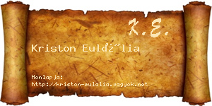 Kriston Eulália névjegykártya